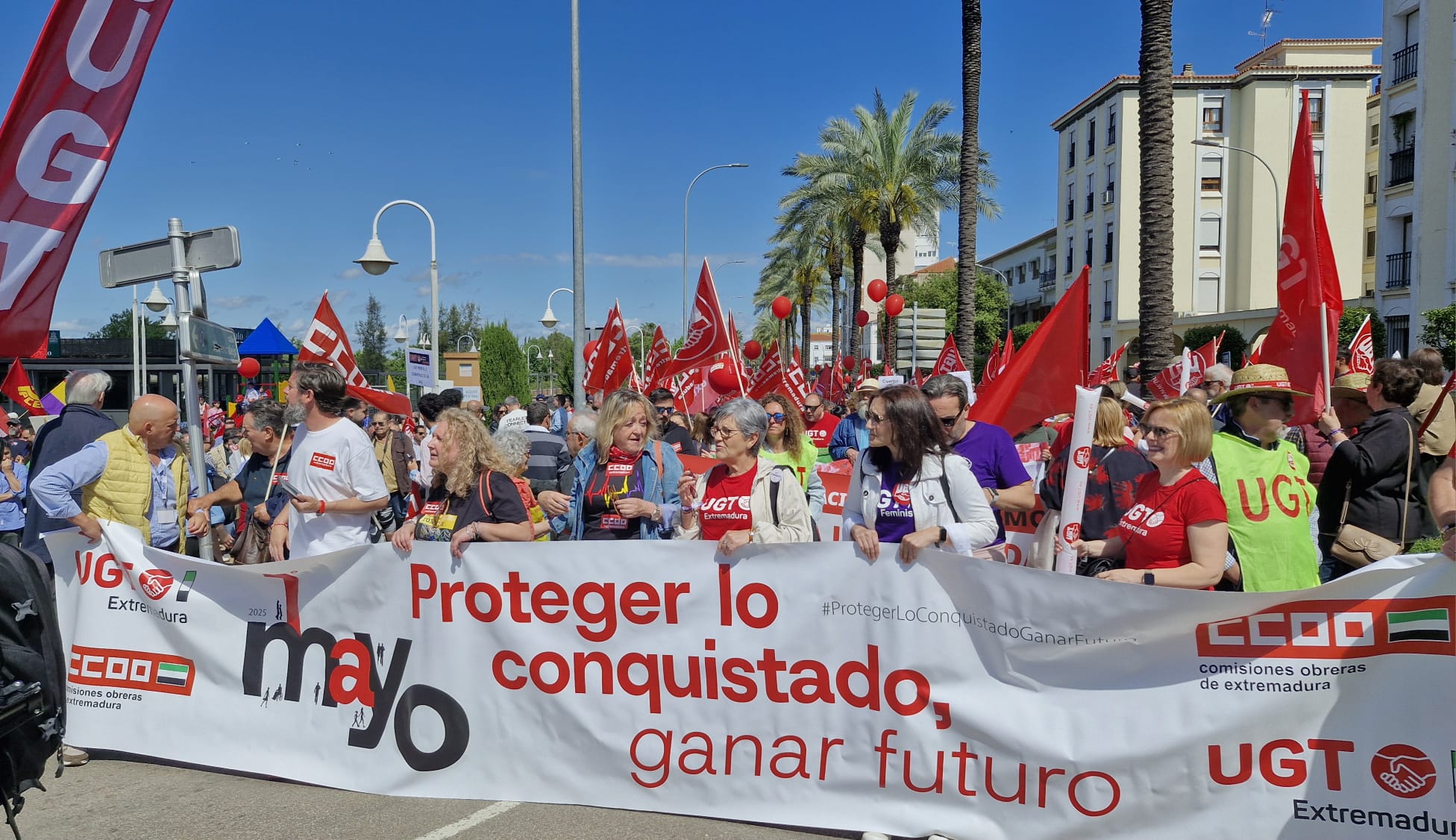 Cabecera de la manifestación del 1º de Mayo