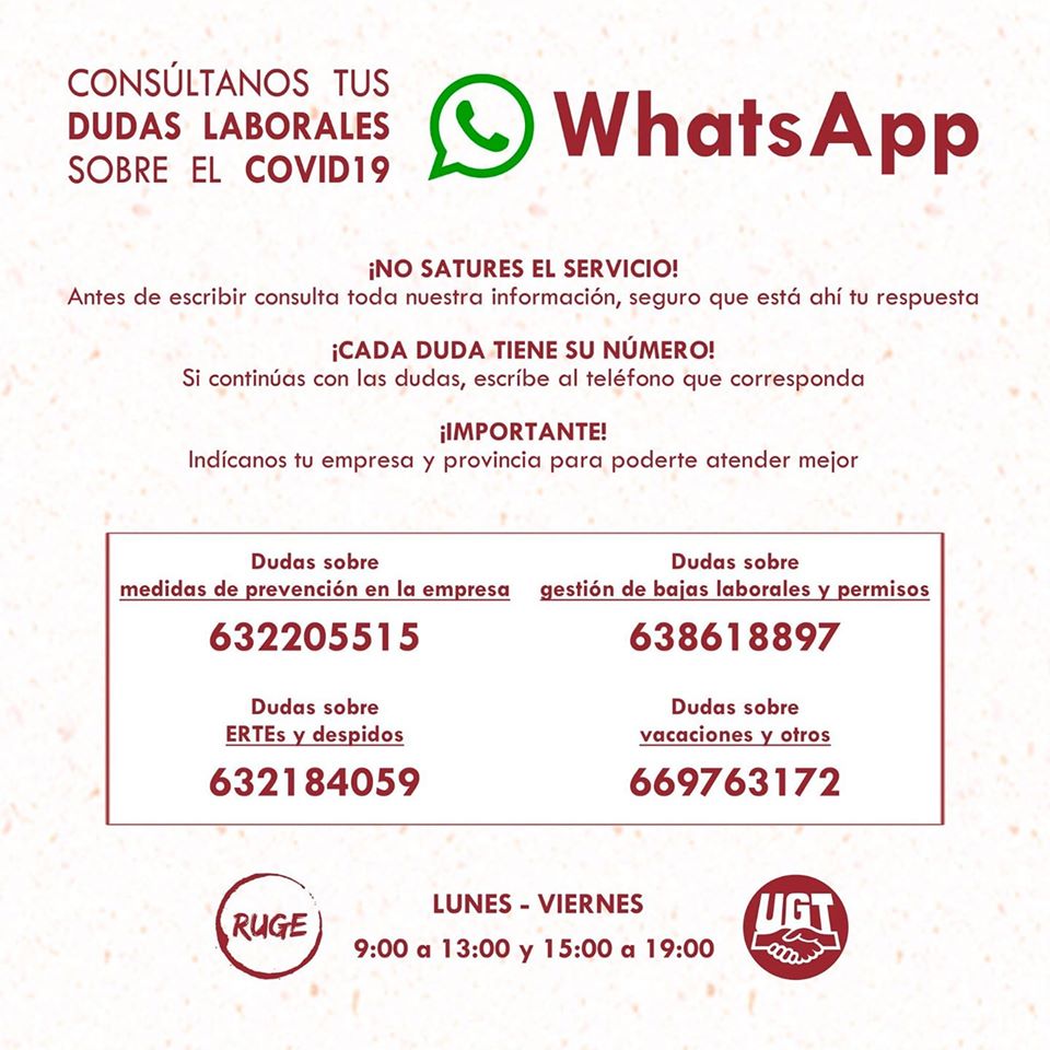 Consúltanos tus dudas laborales sobre el COVID-19